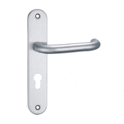 China PZ Plate Modern Door Hardware Design France Stainless Steel 304 Inox Decorative Brushed Lever Door Handle for sale