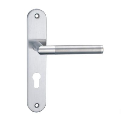 China Modern Plate Cavity Stainless Steel Lever Handle, Stainless Steel Door Handle With Plate, Inox Door Handle for sale