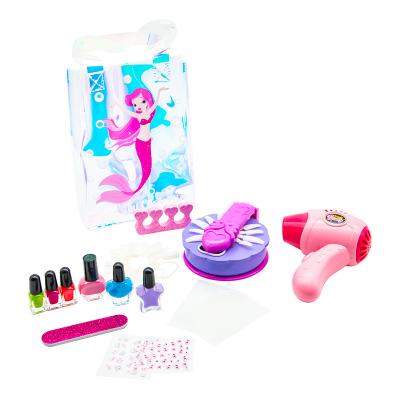 China Girl Toy Nail Polish Set For Girls Nail Bag With Mermaid Laser Bag DIY Sticker Handheld Nail for sale