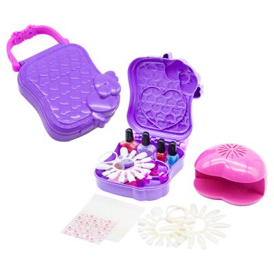 China Girl Toy Children's Manicure Set With Cute DIY Manicure Machine Pretend Nail Art Play Kit for sale