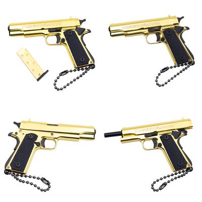 China Toy Gun Key Chain Metal Model 1:3 1911 Key Chain For Eating Chicken Weapon Toys Launch Military Pendant Gift for sale