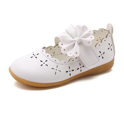 China Breathable stylish Leren summer hoolow shoes girl skull shoes flower princess leather shoes children prinsessenschoenen the voor for kinderen for sale