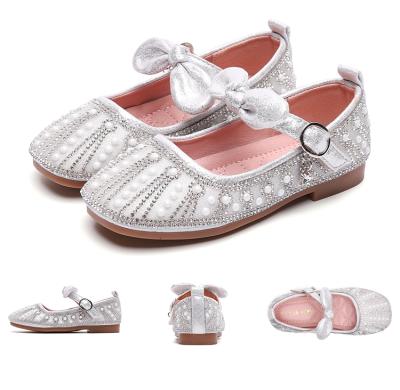 China Breathable 2021 Spring Children School Shoes Frozen Crystal Girl Princess Children's Stylish Shoes for sale