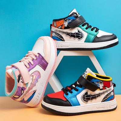 China New Fashion Style Boys Round Basketball Shoe Upper Material PU Children Kids Casual Shoes Ninos Zapato De Baloncesto Cheap for sale