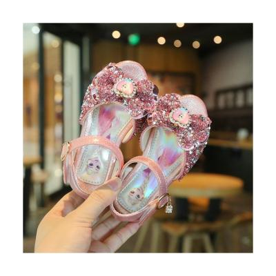 China Anti-odor Sophie Aisha Girl's Shoes Sequins Princess Dancing Shoes Korean Children's Crystal Casual Sandals for sale