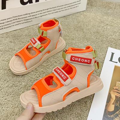 China High Quality Sandals Kids Breathable Leather Shoes White Color Summer Sandals For Feet Size Beach Flat Shoes for sale