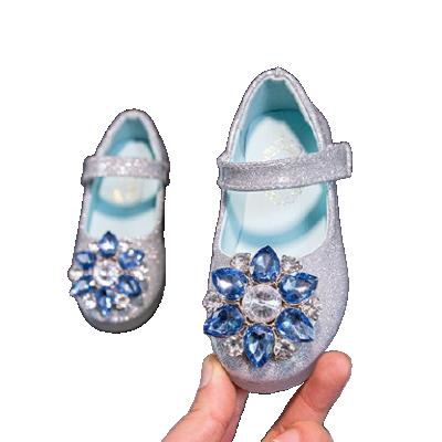 China Little Girl Princess Anti-slippery Shoes Freeze Single Glitter PU Korean Children Shoes for sale