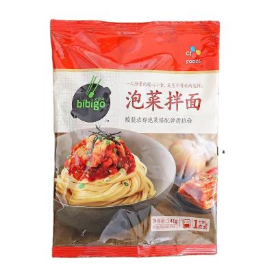 China Bibigo instant kimchi korean secret noodles mixed with noodles bags, hot and sour, convenient instant noodles 233g*12/carton for sale