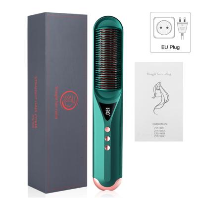 China Safety Profissional Hot Combs Anti-scalding Hair Straightener Brush Ceramic Hair Curler Heated Brush Electric Smart Hair Straightener for sale