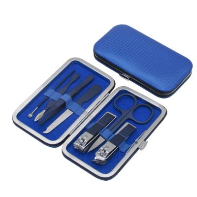 China Realong 7PCS Portable Mini Stainless Steel Flexible Nail Clippers Blue Pedicure Manicure Tool Kit for sale