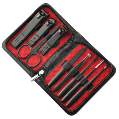 China Realong 9pcs Professional Portable Pedicure Flexible Professional Manicure Kit Stainless Steel Travel Nail Clipper Set Men Women for sale