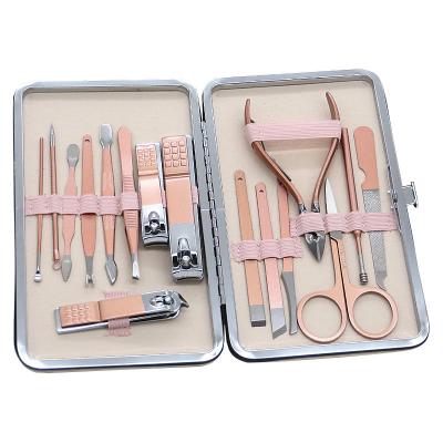 China Flexible Pink Case Pedicure Set Para estuche de manicure de mala d'insumos de juego d'accesorios de produtos de materiales de herramientas de Realong 16pcs for sale