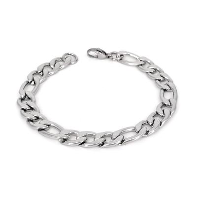 China CLASSIC Jewelry Gifts Stainless Steel Link Chain Figaro Bracelet 9.5mm Thick For Women Mens for sale