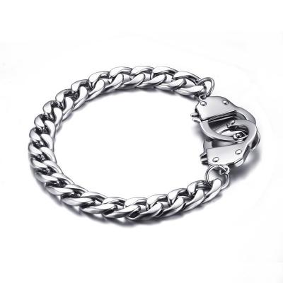 China Fashion Unique Custom Made Mens Stainless Steel Cuban Chain Bracelet for sale