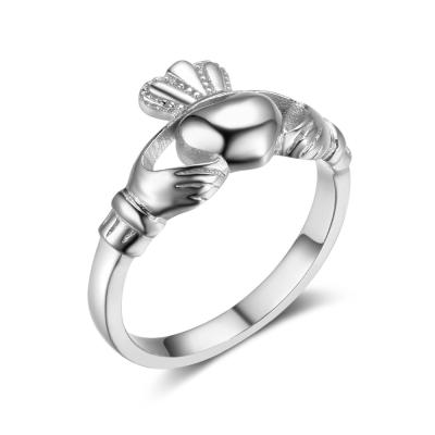 China Wholesale CLASSIC 925 Sterling Silver Traditional Irish Celtic Wedding Jewelry Claddagh Ring for sale