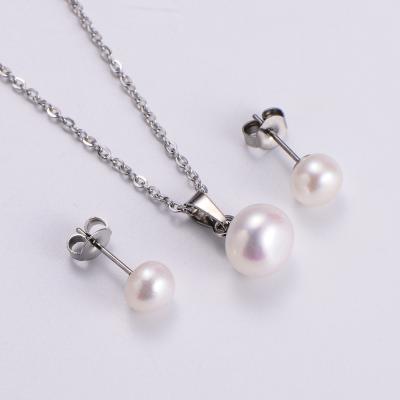 China CLASSIC Bridal Necklace Earrings Genuine Natural Freshwater Pearl Jewelry Set for sale