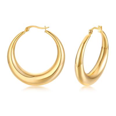 China FASHIONABLE Bohemian Hollow Circle Gold Stainless Steel Ladies Big Earrings for sale