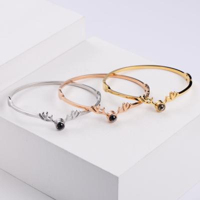 China FASHIONABLE ORDRM Pulsera Mum Deer Antler Mom Gold Stainless Steel breacelets Designer CZ Bracelets Jewelry Women for sale