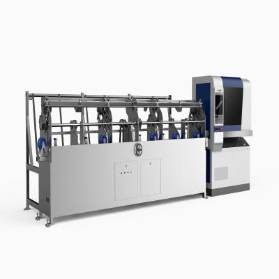 China 1kw 2kw 3kw Small Round IPG Raycus CNC Metal Tube Steel Pipe CNC Pipe Fiber Laser Tube Cutter Automated Loading Rotary Cutting Machine for sale