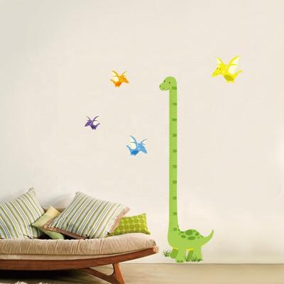 China WALL STICKER Factory Wholesale Cartoon Dinosaur Design Kids Height Measure Wall Sticker Animal Removable Growth Scale for sale