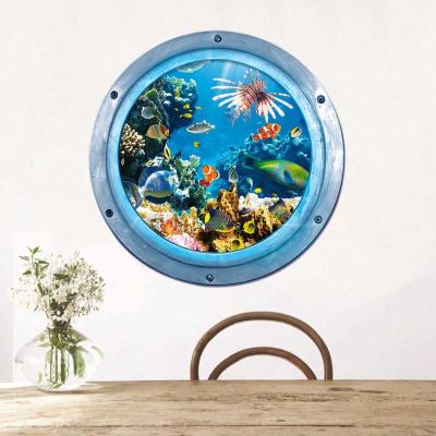 China WALL STICKER Tops Selling Underwater Wall Decals Animals World PVC 3d Wall Stickers Removable Adhesive Home Decoration for sale