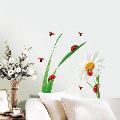 China Die Cut Decorative Sticker Eco - Friendly Green Leaves Shape Colorful Printing Adhesive Wall Sticker for sale