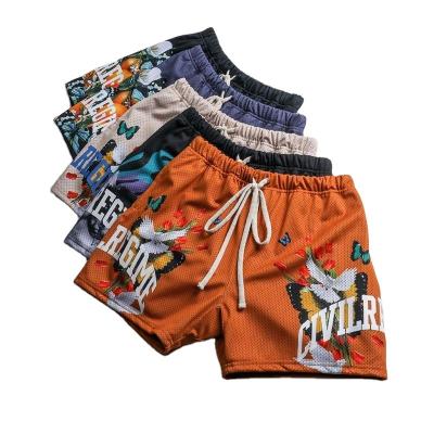 China Custom OEM Logo Men Fashion Sublimation Powerlifting Shorts Double Layer Gym Mesh Graphic Sweat Gym Mesh Anti-wrinkle for sale