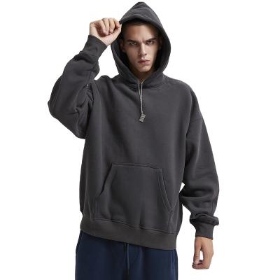 China 100% custom logo pullover hoodies high quality french heavy thick terry terry cotton men's empty oversized streetwear hoodies Anti-wrinkle for sale