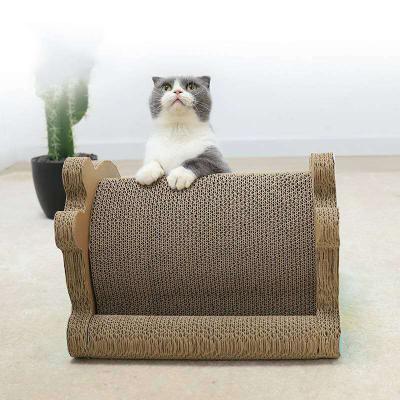 China Travel Rabbit Shape Edge Cat Scratching Bed Eco-Friendly Corrugated Cardboard Cat Scratcher for sale