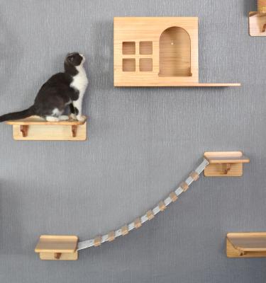 China Sustainable Floor To Floor Climbing Ceiling Design Wooden Cat Tree To New for sale