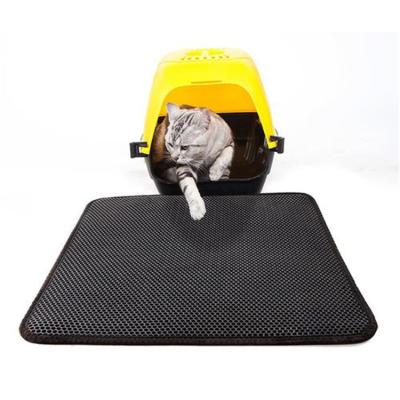 China Double-Layer Cooling Filter Anti-wear Black Eva Cat Supplies Cat Litter Mat Splash-proof for sale