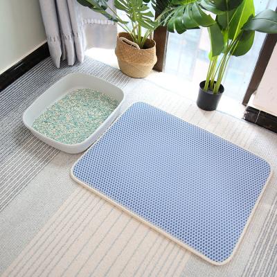 China Trapper's Popular Viable Blue EVA Pet Litter Mat Waterproof Rectangle Double Platform for sale