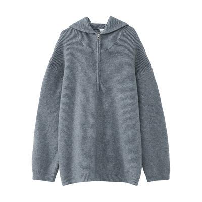 China Anti-wrinkle Half-zip Hooded Sweater Men's Autumn And Winter Loose Korean Casual Soft Sweater Coat for sale