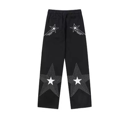 China Anti-wrinkle ODM/OEM Service Street Style Embroidered Loose Leg Pants Customized Men's Casual Pants for sale