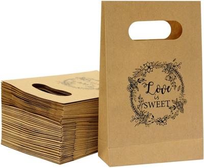 China Factory price handmade logo custom printed takeaway food kraft paper shopping bag for gift for sale