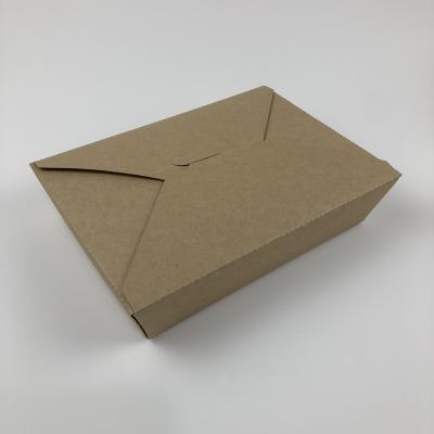 China Biodegradable Kraft Paper Box Compartment Food Storage Container Food Packaging Paper Box for sale