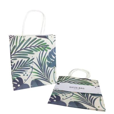 China China Recyclable Custom Fashion Recyclable Printed Pattern Packing Kraft Paper Bags With Twisted Handles for sale