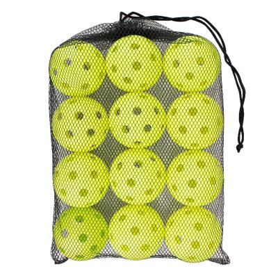 China PE 12 Pack 26 Holes Cavity (Hard) Airflow Practice Balls Outdoor Or Indoor Practice 72mm Pickleball Balls for sale