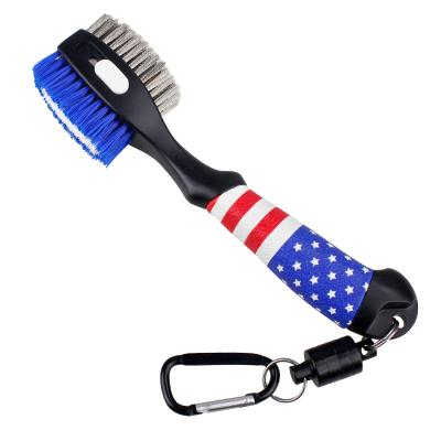 China Plastic And PU Leather Factory Price USA Pattern Golf Club Brush for sale