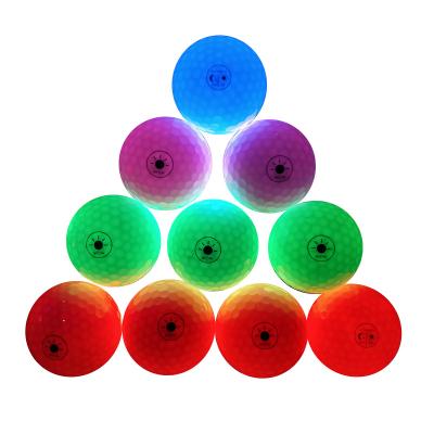 China OEM Electronic Multi Color Chips+Synthetic Rubber+Surlyn Glow In The Dark LED Light Control Evening Course Golf Balls for sale