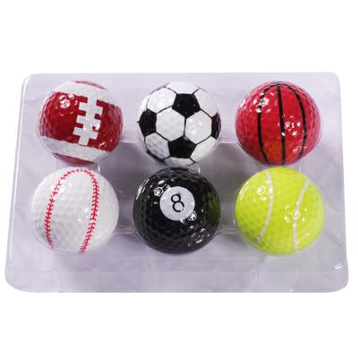 China Surlyn 6Pcs/Set Factory Price Novelty Mini Personalized Sport Color Practice Gift Synthetic Rubber + Golf Balls for sale