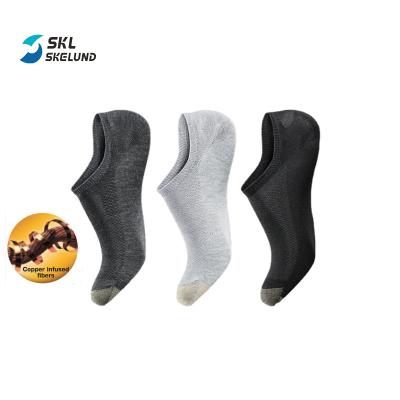 China Wholesale Copper Fit QUICK DRY No Show Shocks Antibacterial Fiber Copper Ion Infused Custom Socks Business Men No Show Sports Custom Socks for sale