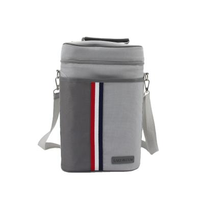 China Waterproof Portable 2 Bottle Wine Cooler Bags With Shoulder Strap Durable 600d Insulated Bag For Travel for sale