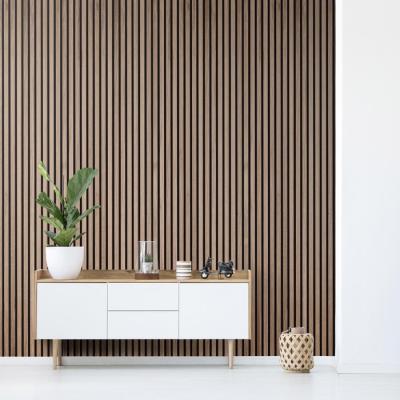 Κίνα Decorative Modern Interior Solid Wood Slat Wall Cladding Panel 3D Modern Acoustic Sound Wall Panel προς πώληση