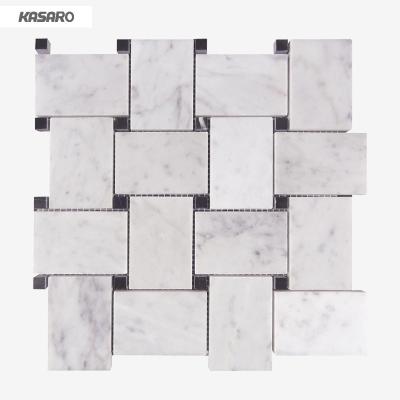 China White Marble Carrara Slab Backsplash Flooring Mosaic For Wall Decoration Te koop