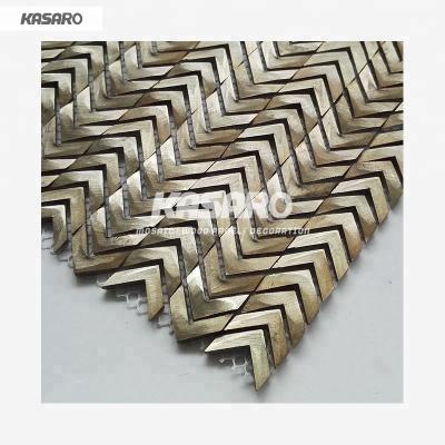 Cina Premium Aluminum Parquet Mosaic Slab Arrow Shape Metal Slab For Star Hotel Wall Decoration in vendita