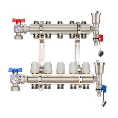 China Modern Design DR-1411A Central Hvac System Heating Brass Manifold for Floor Heating for sale