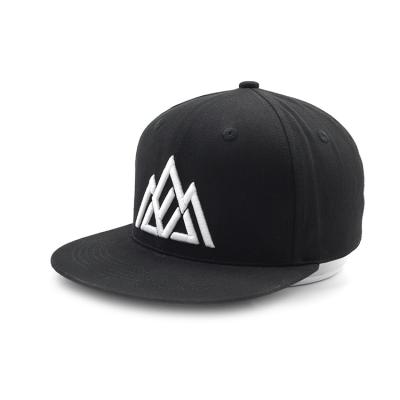 China wholesale unisex custom high quality white color custom 3d puff embroidery flat peak snapback caps hats for apparel brands for sale