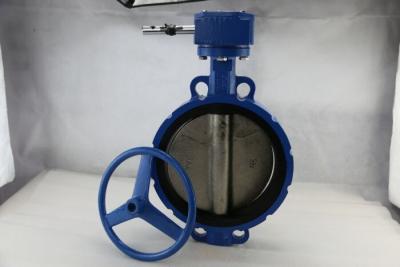 China Warm Gear Wafer Style Butterfly Valve Gray Iron Body DN25-DN400 Multi Function for sale