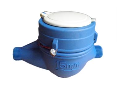 China Round Residential Inline Water Flow Meter Plastic Body ISO 4064 Certification for sale